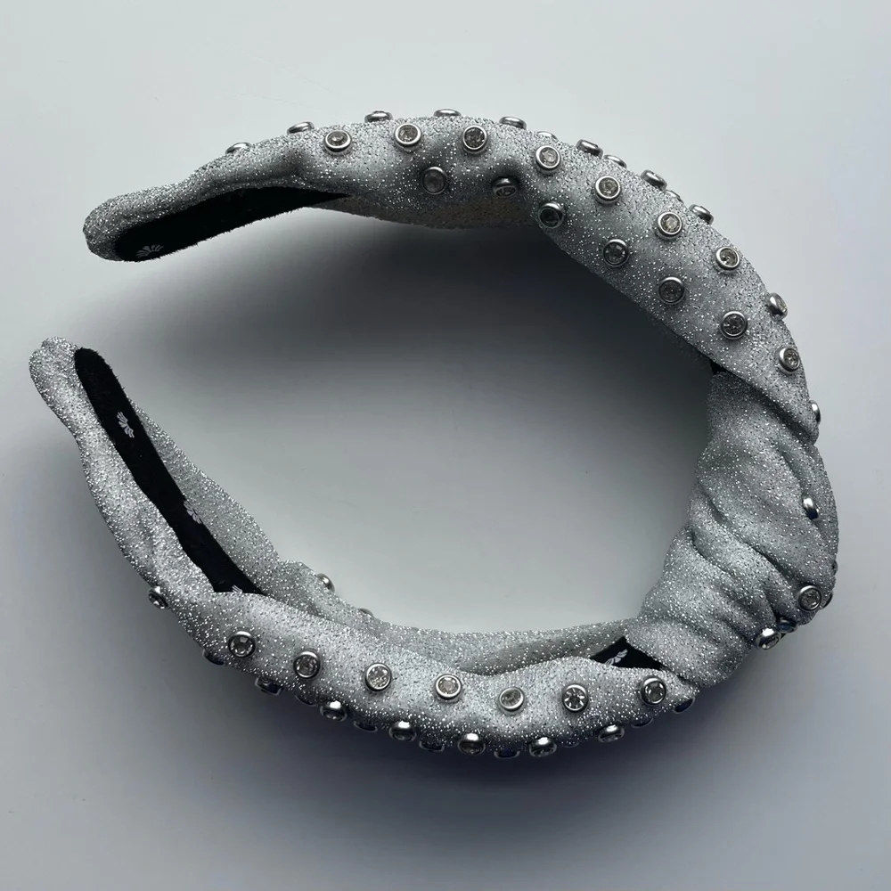 Lele Sadoughi Silver Crystal Studded Headband - Picture 6 of 7